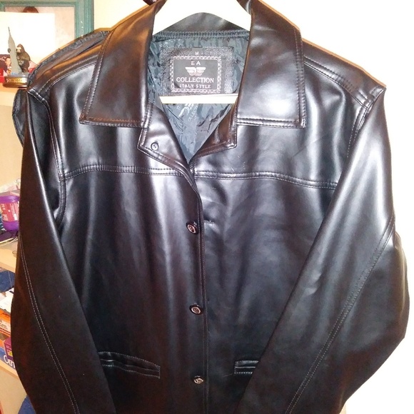 Mens Soft Faux Leather Jacket -EA Collection Italy - Picture 1 of 7